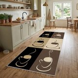  Staza za kuhinju 80x160cm sa gumenom podlogom – Coffee time V crni, VKG-031 | Eponuda.com