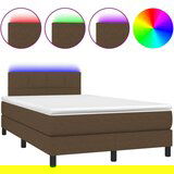 Krevet box spring s madracem LED tamnosmeđi 120x200 cm tkanina | shoptok.hr