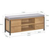 SoBuy klop za čevlje s sedežem v rjavi barvi v rustikalnem slogu, (21123406) | Shoptok.si