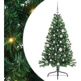 vidaXL Umjetna preddekorirana božićna jelka Zelena 150 cm PVC | Shoptok.si