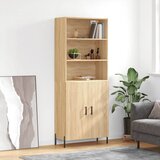 vidaXL Visoka komoda sonoma hrast 69,5x34x180 cm inženirski les | Shoptok.si