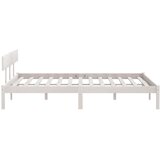  Posteljni okvir bel iz trdne borovine 200x200 cm, (20606061) | Shoptok.si