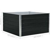  Povišena vrtna gredica 100x100x45 cm pocinčani čelik antracit | shoptok.hr