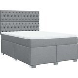 vidaXL Krevet box spring s madracem svjetlosivi 140x200 cm od tkanine | shoptok.hr