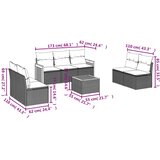  8-dijelni set vrtnih sofa od poliratana s jastucima sivi | shoptok.hr