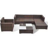  Vrtna sedežna garnitura 6-delna z blazinami poli ratan rjava, (20667983) | Shoptok.si