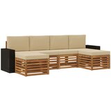 vidaXL Sedežne garniture 6 pcs Naravna in bež Masiven les akacije, (5000283447) | Shoptok.si