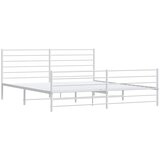  Metalni okvir kreveta uzglavlje i podnožje bijeli 193x203 cm | shoptok.hr