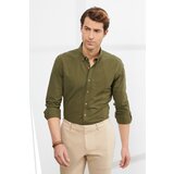 ALTINYILDIZ CLASSICS Men's Khaki Slim Fit Slim Fit Buttoned Collar 100% Cotton Shirt cene