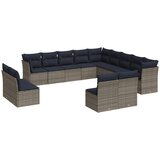  Vrtni set s jastucima, 13 dijelova, sivi poliratan | shoptok.hr