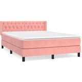 The Living Store Box spring postelja z vzmetnico roza 140x200 cm žamet - Box Spring Postelja, (21491447) | Shoptok.si