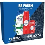 head & shoulders menthol šampon 225ml + old spice whitewater kupka 250ml + old spice stik 50ml gifting pakovanje