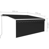  Ročno zložljiva tenda s senčilom 3,5x2,5 m antracitna - - antracit siva - 23.95 - 3.5 x 2.5 m - 2025- | Shoptok.si