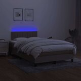  Krevet box spring s madracem LED smeđesivi 120 x 200 cm tkanina | shoptok.hr