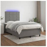 Box spring postelja z vzmetnico LED temno siva 120x200 cm blago | Shoptok.si