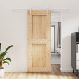 vidaXL Drsna vrata s kompletom vodil 80x210 cm trdna borovina Cene