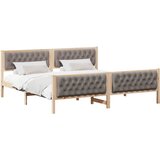  Krevetna konstrukcija s uzglavljem Sivo-smeđa 200 x 200 cm | shoptok.hr