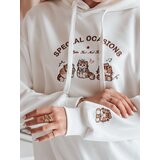 DStreet Bluza damska oversize z kapturem SPECIAL KITTY biała | ePonuda.com