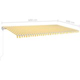 vidaXL Automatska tenda sa senzorom LED 600 x 300 cm žuto-bijela | shoptok.hr