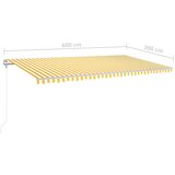 vidaXL Avtomatska tenda LED + senzor 600x300 cm rumeno/bela | Shoptok.si