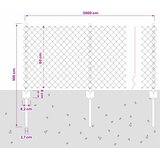  Ograda od lančanih veza s postom 25 x 0,6 m Siva Mreža | shoptok.hr