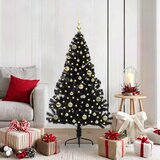  Umjetno predsvijetljeno božićno drvce Crna 150 cm PVC | shoptok.hr