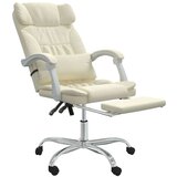  Uredski naslonjač od umjetne kože krem - Krema 1 bez funkcije masaže | shoptok.hr