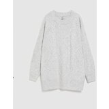 Marisse Light Gray Decorative Knit Sweater | shoptok.hr
