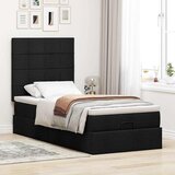  Otomanski krevet s madracem i LED crna 80x200cm tkanina | shoptok.hr