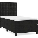 Box spring postelja z vzmetnico črna 100x200 cm žamet, (20791148) | Shoptok.si
