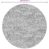  Čupavi moderni tepih s visokim vlaknima crni Ø 120 cm | shoptok.hr