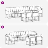  Set vanjskih sofa 8 kom. Prirodna i krem Smeđa 302 x 124,5 x 73 cm | shoptok.hr