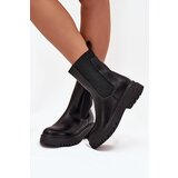 Boto Women Chelsea Boots On Platform And Flat Heel Slip On Black Ravessa Cene