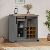 vidaXL Bivak HALDEN z drsnimi vrati sive barve 80x40x80 cm masivni les | Shoptok.si