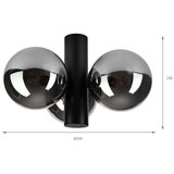  plafonsko svetlo sferio 3xE14/5W/230V crna/zadimljeno crno | Eponuda.com
