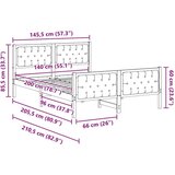  Konstrukcija postelje Črna 140 x 200 cm Masivno borovo les, (5000084778) | Shoptok.si