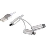 Logilink USB kabel USB 2.0 USB-A vtič\, USB-C® vtič\, USB-mikro-B vtič\, Apple Lightning vtič 1.00 m bela CU0126, (20416175) | Shoptok.si