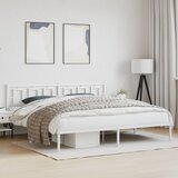  Metalni okvir za krevet s uzglavljem bijeli 193x203 cm | shoptok.hr