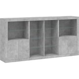  Komoda s LED svjetlima siva boja betona 202x37x100 cm | shoptok.hr