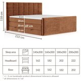 Maison de Rêve Narančasti boxspring krevet s prostorom za odlaganje 160x200 cm Ava – | shoptok.hr