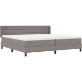 Box spring krevet Sivo-smeđa 200 x 200 cm Poliester | shoptok.hr