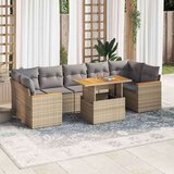vidaXL 7-dijelni set vrtnih sofa s jastucima bež od poliratana bagrem | shoptok.hr