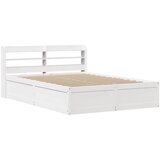 vidaXL Posteljni okvir z vzglavjem bel 150x200 cm trdna borovina, (21322155) | Shoptok.si