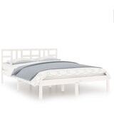 The Living Store Posteljni okvir bel iz trdnega lesa 140x200 cm - Posteljni Okvir, (21529364) | Shoptok.si