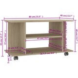TV ormarić s kotačima boja hrasta sonome 80x40x45 cm drveni | shoptok.hr