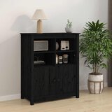  Komoda crna 83 x 41,5 x 100 cm od masivne borovine | shoptok.hr