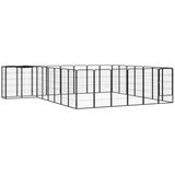  Ograda za pse s 30 panela crna 50 x 100 cm čelik obložen prahom | shoptok.hr