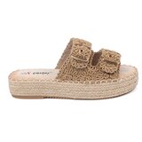 SEASTAR Beige braided slippers on a platform with buckles Cijene