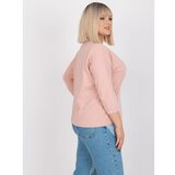 Fashion Hunters Dusty pink plus size blouse with 3/4 sleeves Cene