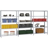 eurokraft pro Privijačeni regal, lahka izvedba, z oblogo iz umetne mase, višina regala 1500 mm, širina police 1300 mm, globina 800 mm, osnovni regal | Shoptok.si